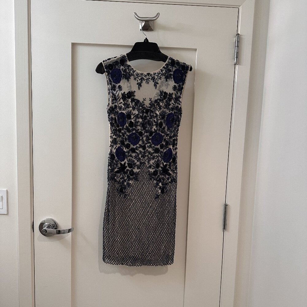 Parker Black embroidered and beaded dress